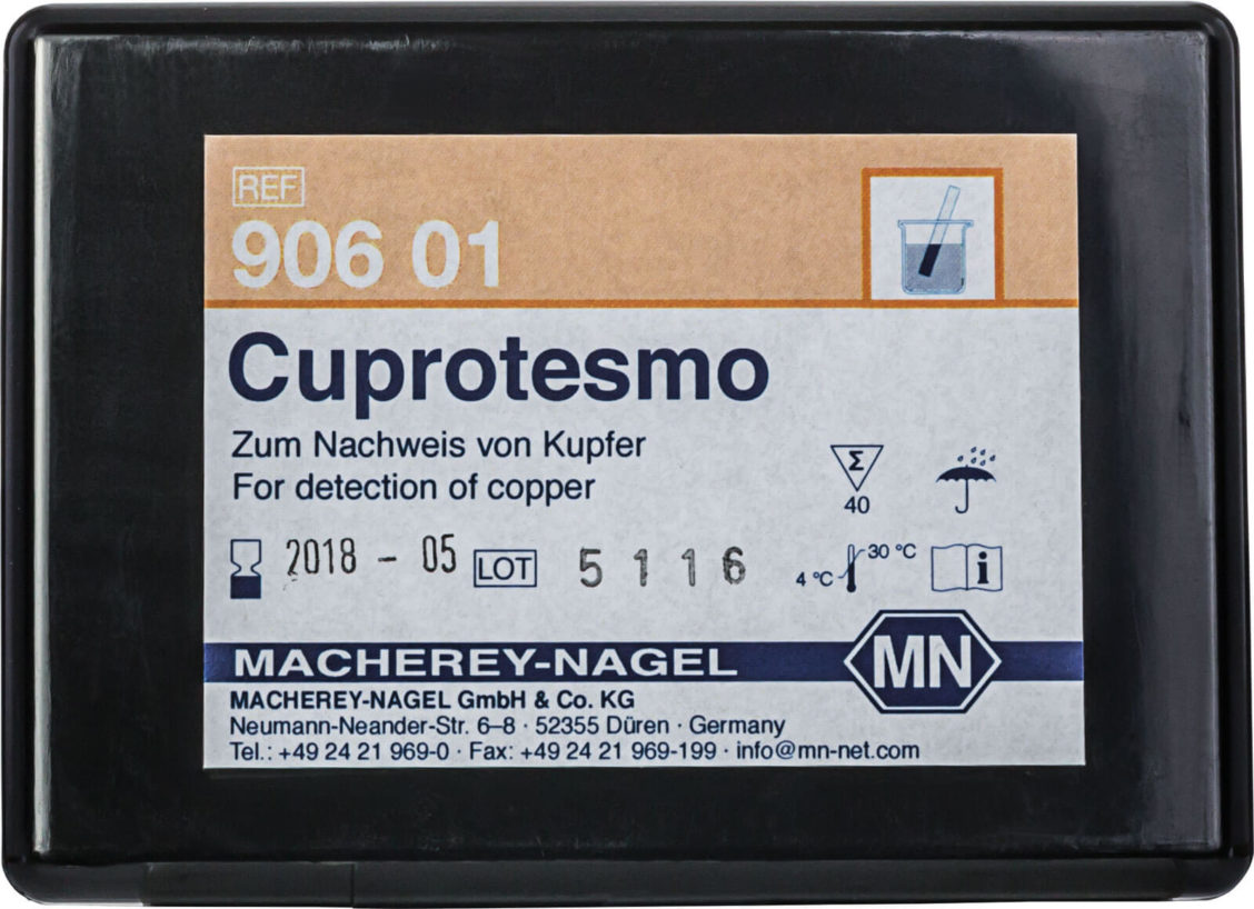 MN 90601 Cuprotesmo kvalitativt testpapir for kobber