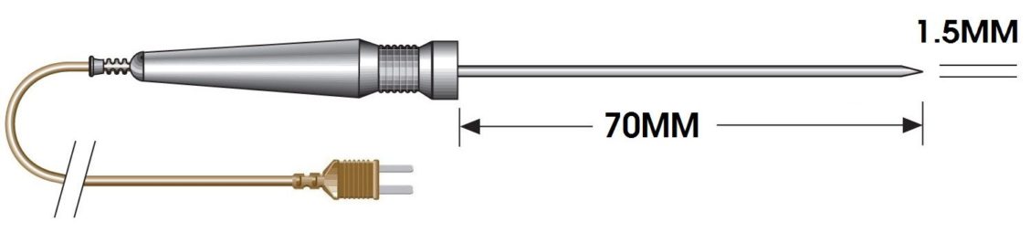 TME TP10 innstikkføler dimensjoner